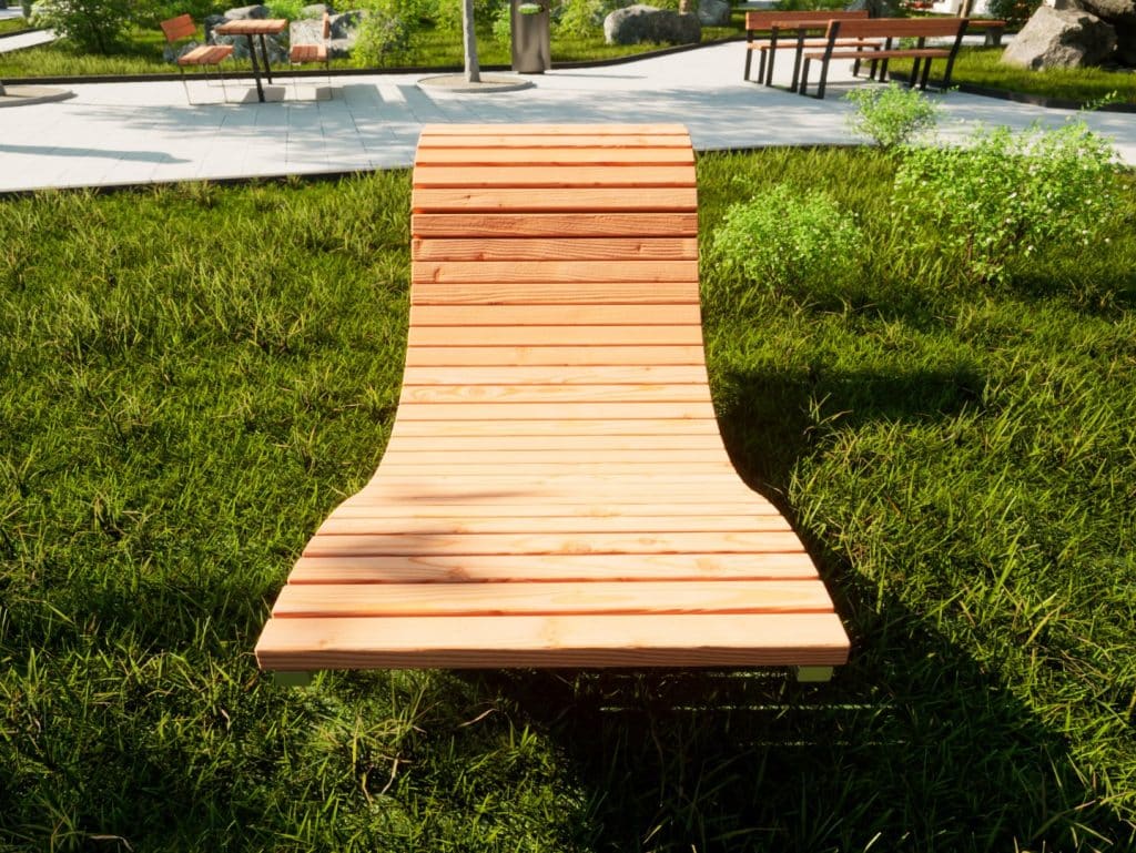 Designer Wellenliege aus Lärchenholz outdoor Möbel
